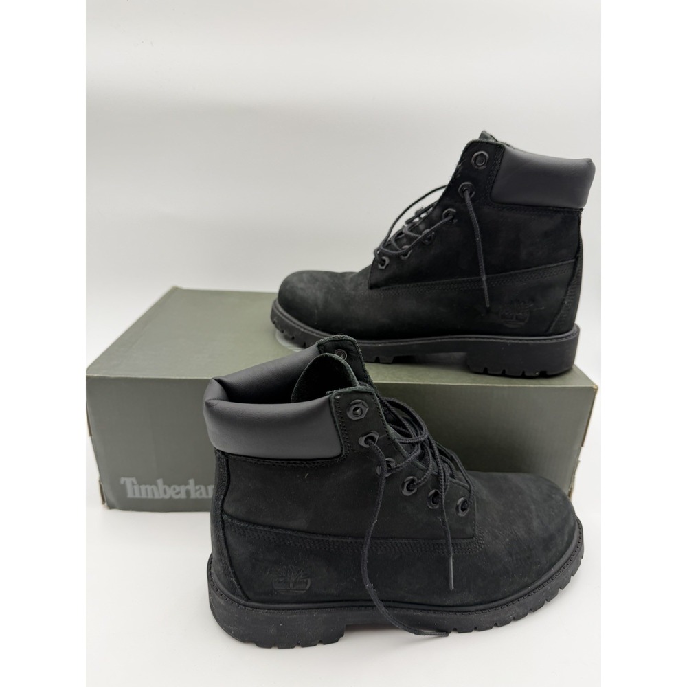 Junior's Timberland Premium 6 IN Waterproof Boot Black Nubuck Size 6